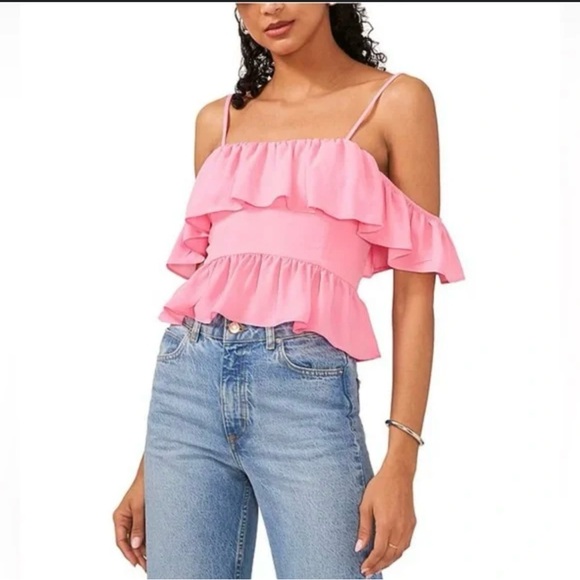 1. State Pink Ruffle Blouse - Picture 1 of 11